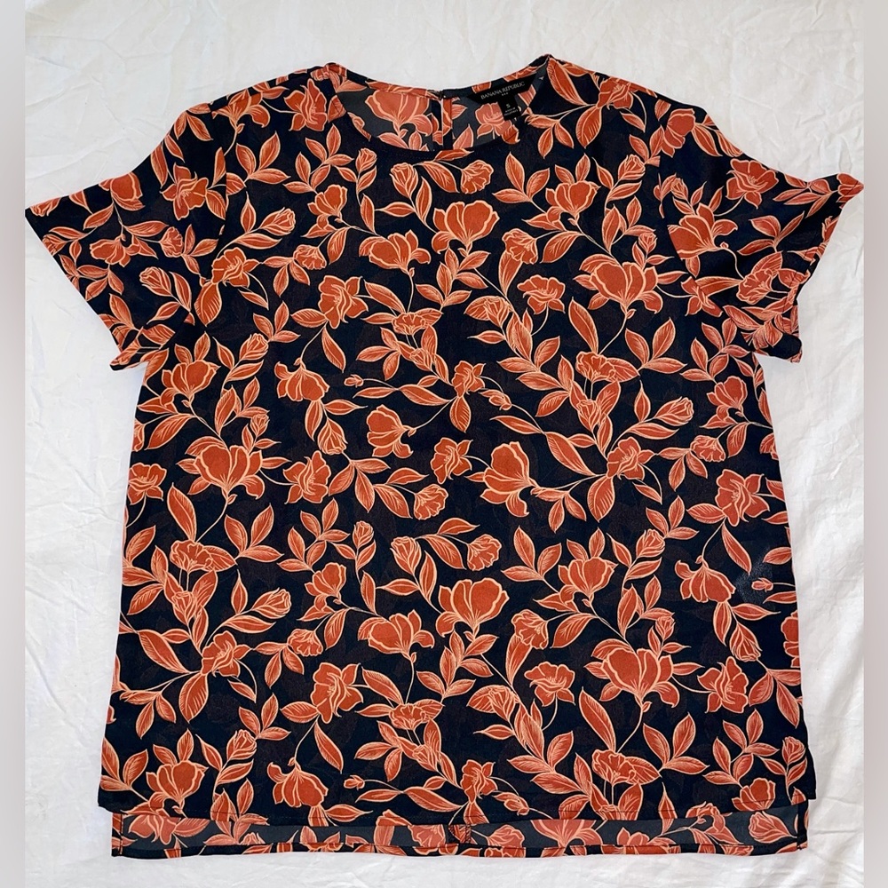 Banana Republic Floral Chiffon Business Casual Blouse